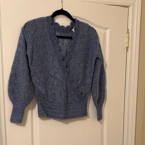 Sezane- Elegant Blue Women's Sweater
